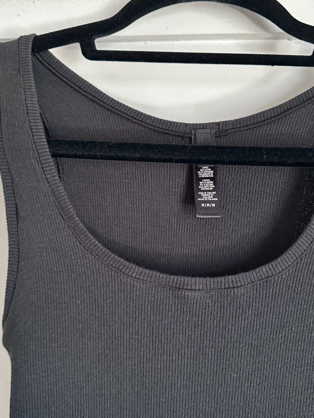 SKIMS Cotton Rib Tank Top Black Medium M Stretch Cotton - Picture 3 of 11